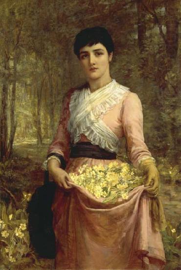 Edwin long,R.A. The Daughters of Our Empire. England The Primrose oil painting picture